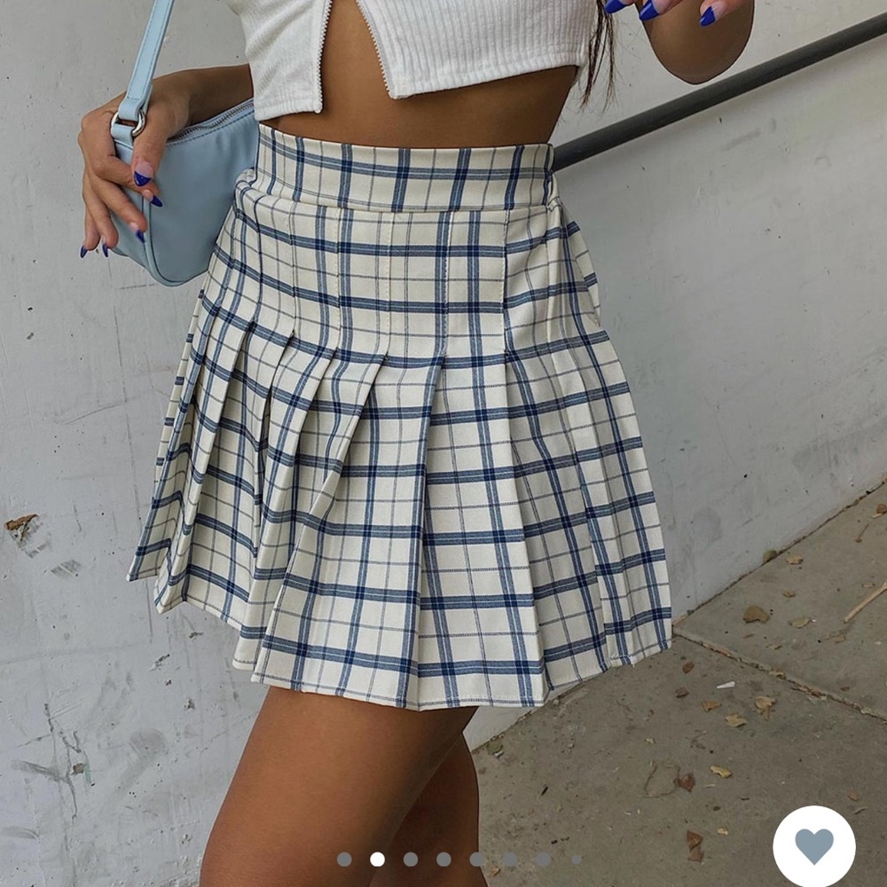 Princess Polly Lona Mini Skirt Blue/White S/M